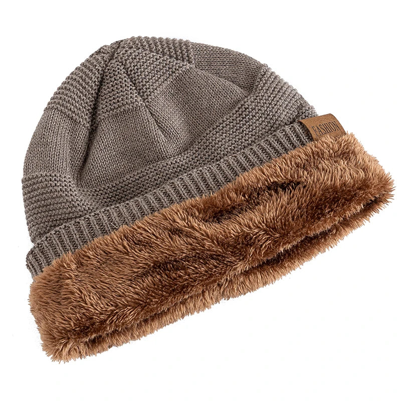 New Unisex Slouchy Hats  Fur Lined  Warm Beanie Cap Casual