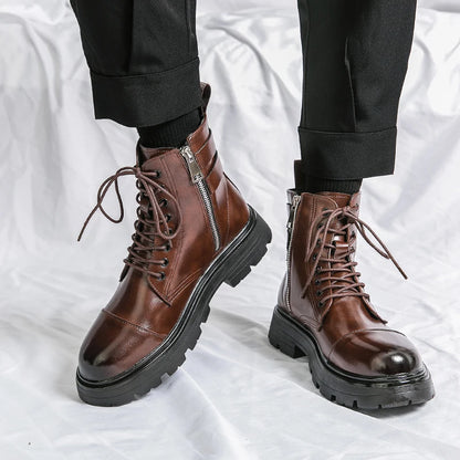 Classic boots fashion  leather men women high boots