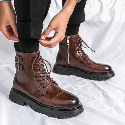 Classic boots fashion  leather men women high boots