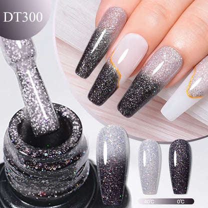 thermal gel nail polish 3 layers temperature color changing semi permanent uv gel varnish nails