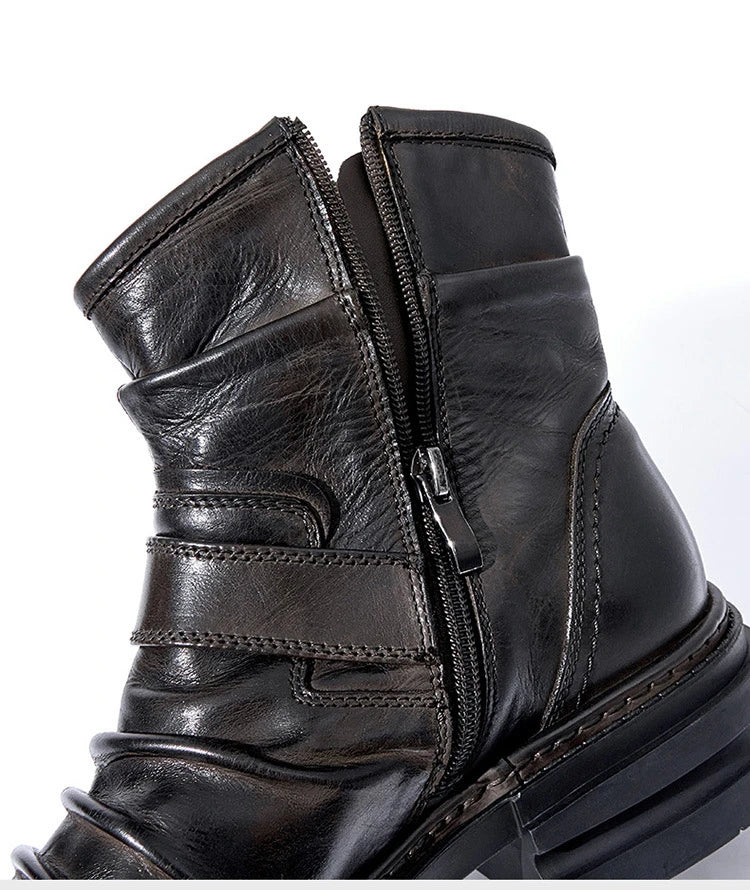 Mens British Style Boots Luxury Genuine Leather Designer Fashion classic Handmade