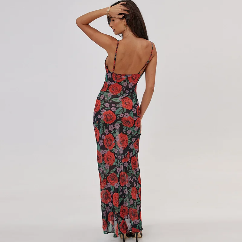 Woman long dress,amazing flowers