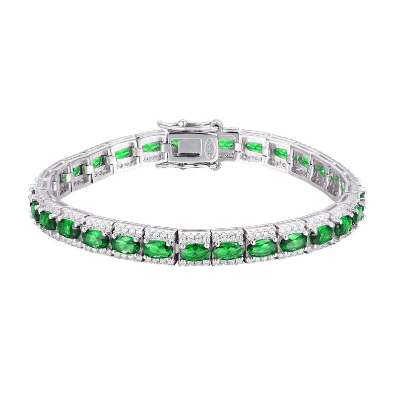 handmade emerald diamond bangle bracelet 925 sterling silver wedding jewelry gift for women