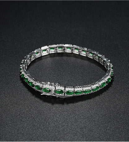 handmade emerald diamond bangle bracelet 925 sterling silver wedding jewelry gift for women