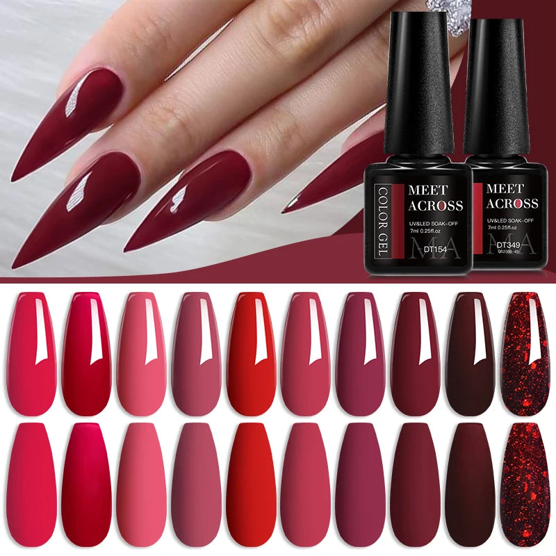 meet across red gel nail polish,  nail art manicure base matte top coat