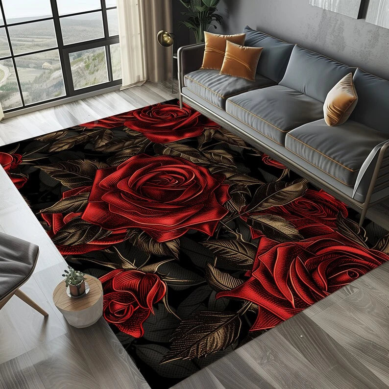 large area retro print living room carpet plush rug , with beautiful designs