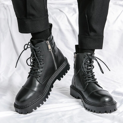 Classic boots fashion  leather men women high boots