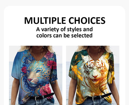 Women  t-shirt with animal print streetwear