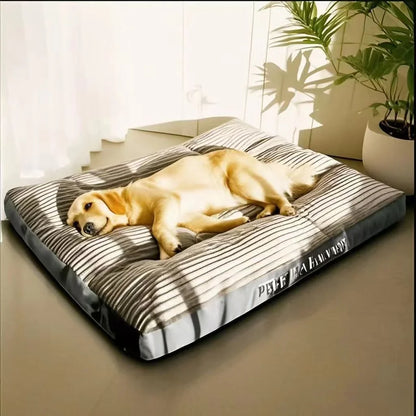 Large corduroy dog bed for medium & big dogs,Washable, soft, removable mat