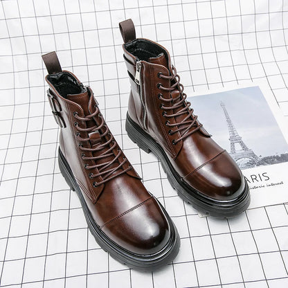 Classic boots fashion  leather men women high boots