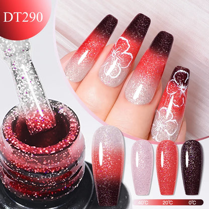 thermal gel nail polish 3 layers temperature color changing semi permanent uv gel varnish nails