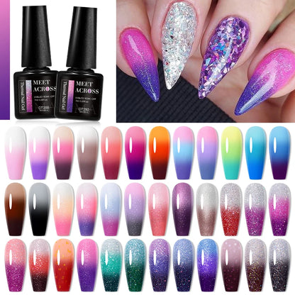 thermal gel nail polish 3 layers temperature color changing semi permanent uv gel varnish nails