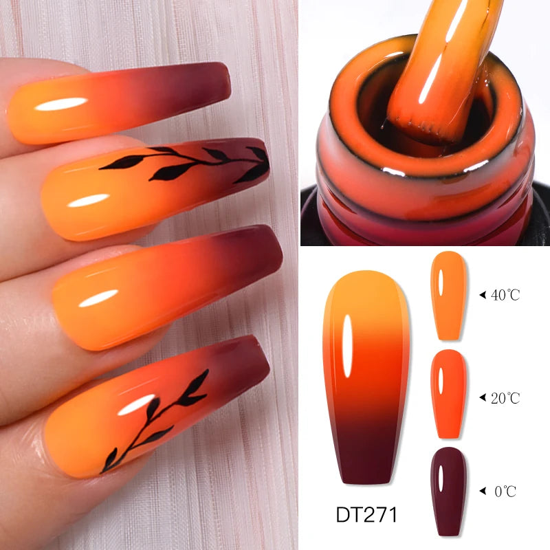 thermal gel nail polish 3 layers temperature color changing semi permanent uv gel varnish nails