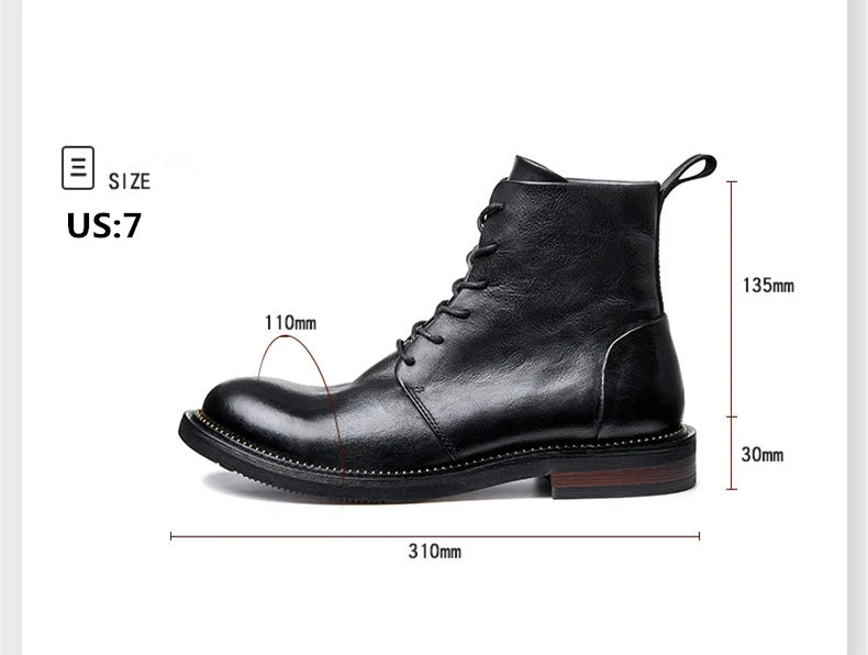 Handmade, high-quality, soft cow leather boots in British style.