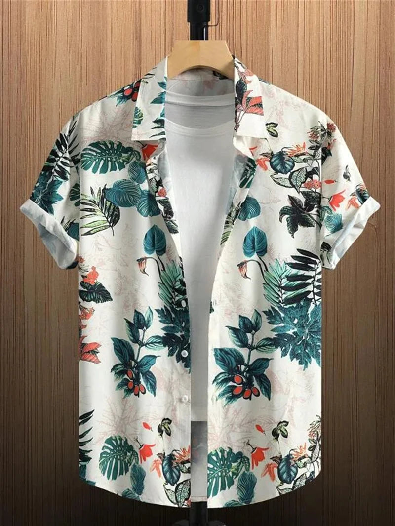 Hawaiian top men's clothing street party men's shirt breathable