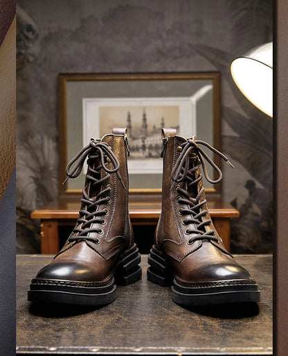 Leather  Boots For Man Thick Fashion Shoes