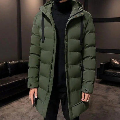 Men winter hooded windbreaker   warm and casual coat