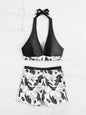 Bikini set short swimsuit women high waist swimwear printed beachwear