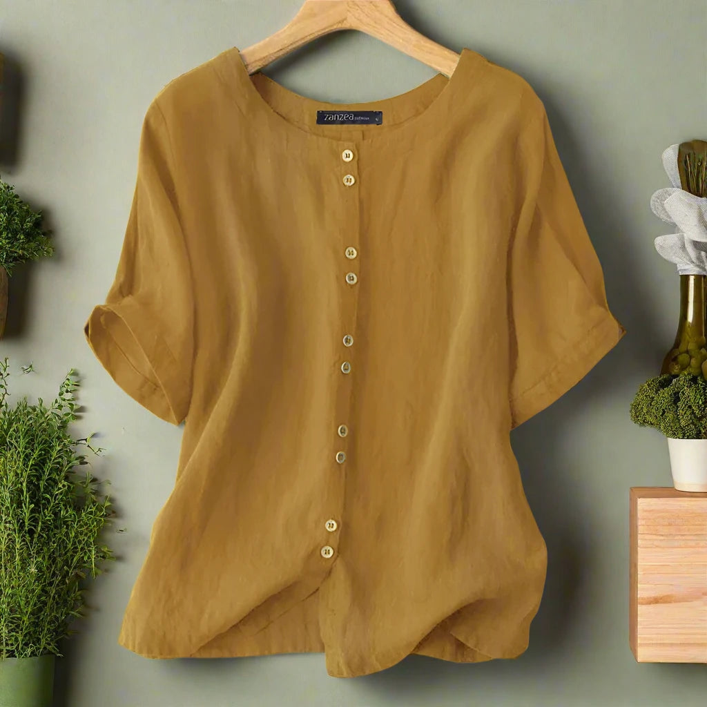 Stylish casual loose tops women button shirts