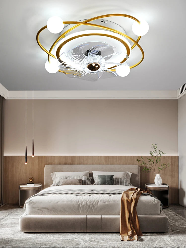 smart ceiling fan - modern adjustable 56cm ceiling fan with light and control