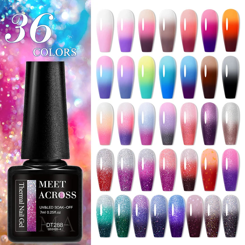 thermal gel nail polish 3 layers temperature color changing semi permanent uv gel varnish nails