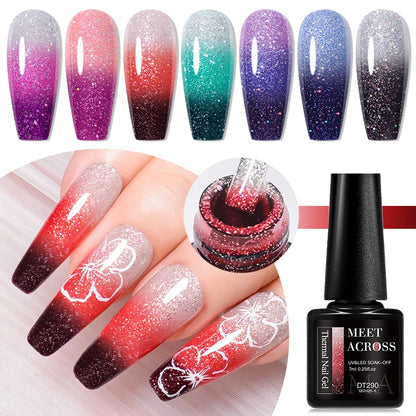 thermal gel nail polish 3 layers temperature color changing semi permanent uv gel varnish nails