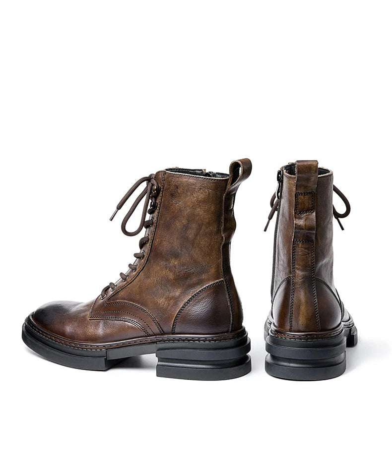 Leather  Boots For Man Thick Fashion Shoes