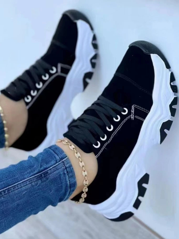 Women Canvas Sneakers Shoes Shoes Lace-Up Shoes