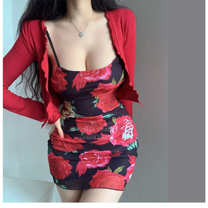 women short dress Sexy Slim Strap Dress Elegant Red Fashion