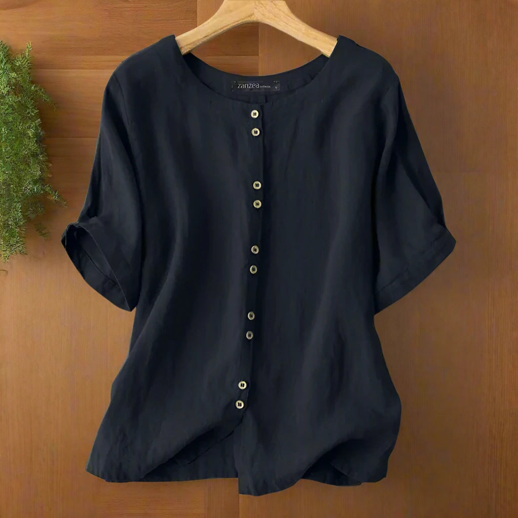 Stylish casual loose tops women button shirts