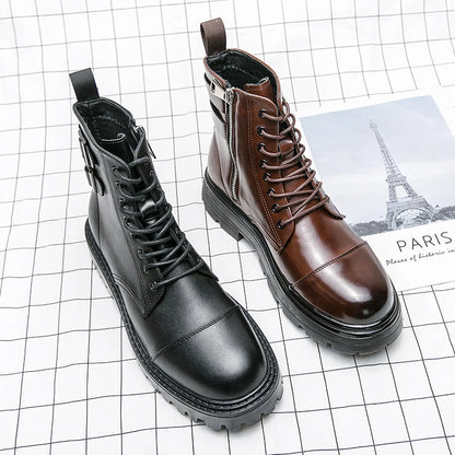 Classic boots fashion  leather men women high boots