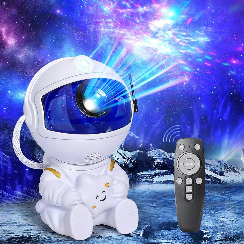 astronaut galaxy star projector led night light-starry ceiling lamp for kids rooms & home décor, perfect unique gift.