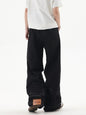 High street fashion baggy jeans reverse pocket design straight wide - ARI