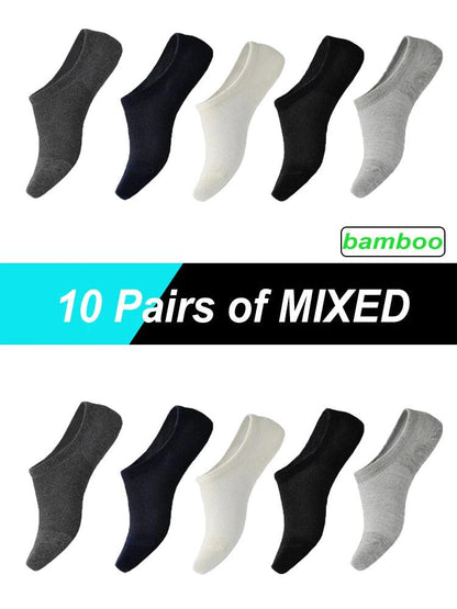 10 Pairs socks thin summer Invisible socks bamboo fiber - ARI