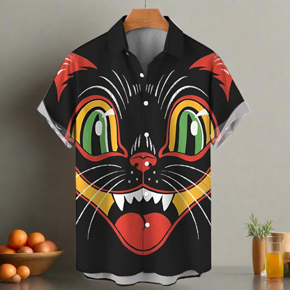 shirt designs of Cartoon animal cat print anime vintage clothing