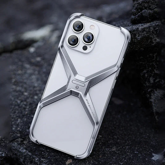 phone case for iphone metal x type removable heat dissipation armor cover