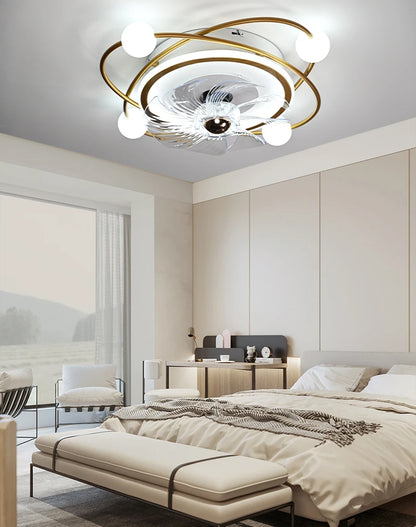 smart ceiling fan - modern adjustable 56cm ceiling fan with light and control