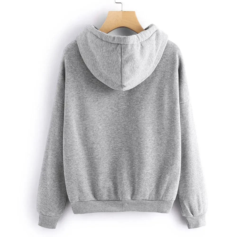 Loose-fit Casual Printed Hooded Sweatshirt For Women , men