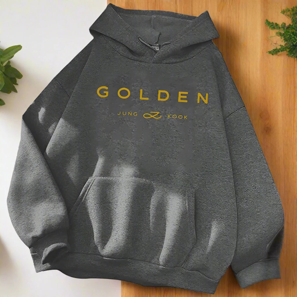 Hot hoodie vintage  winter warm golden unisex hoodies