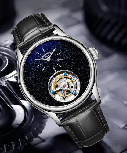 ARI ORBIS Tourbillon Movement Watch Mechanical Business Watches Starry Sky Sapphire Mirror Skeleton