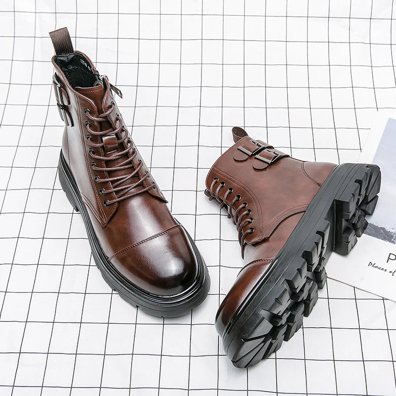 Classic boots fashion  leather men women high boots