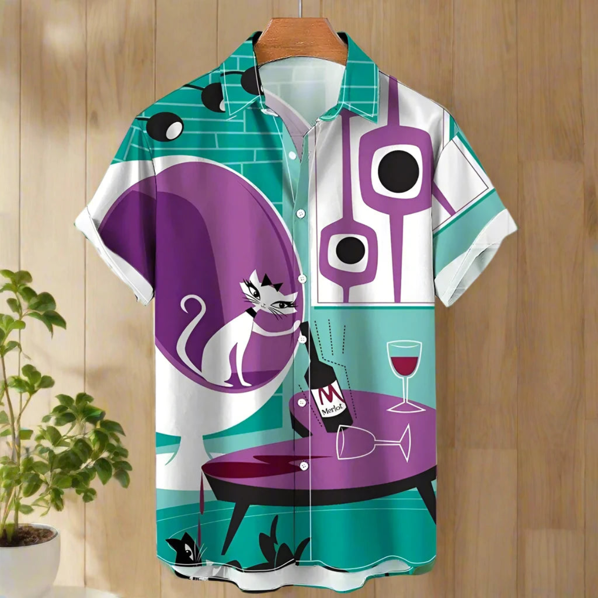 shirt designs of Cartoon animal cat print anime vintage clothing