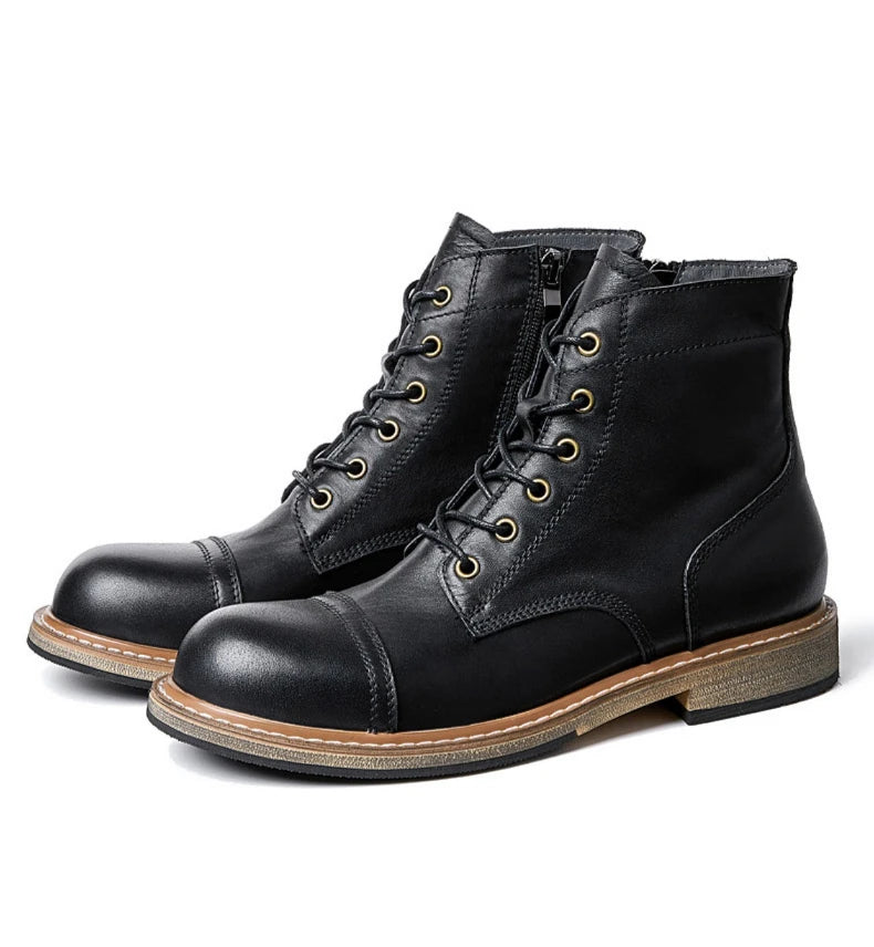 Mens Genuine Leather  Boots Handmade Quality Comfortable