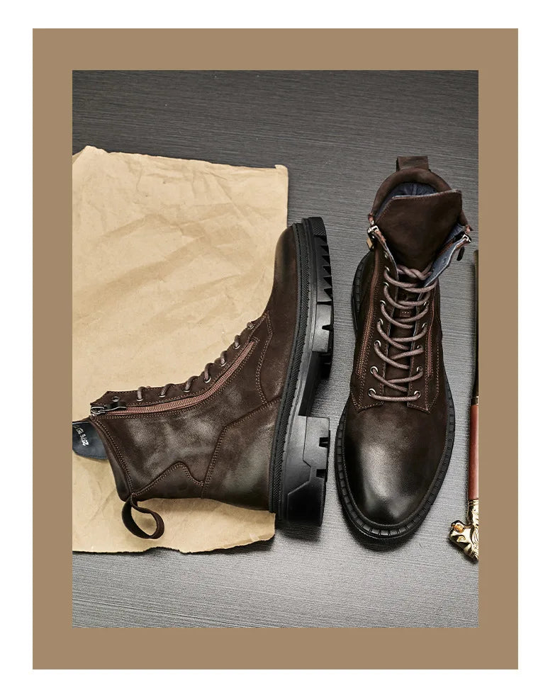 Italian boots made from luxury genuine leather. Designer fashion, handmade.