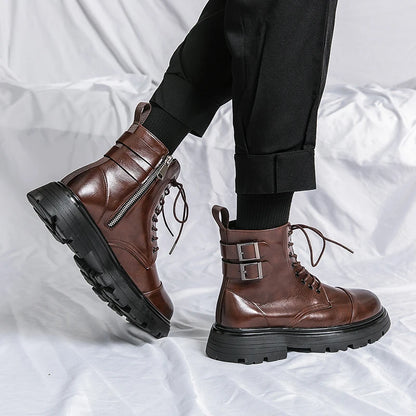 Classic boots fashion  leather men women high boots