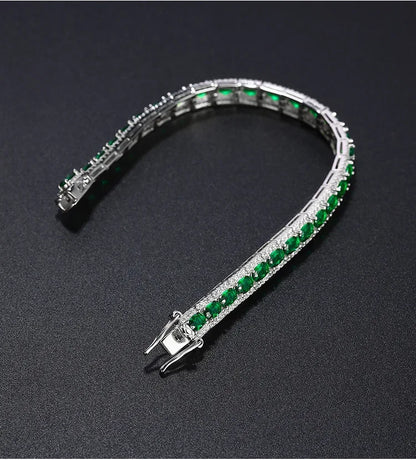 handmade emerald diamond bangle bracelet 925 sterling silver wedding jewelry gift for women