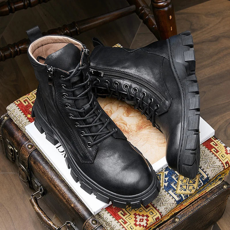 Men's genuine leather boots. Luxury quality, handmade designer