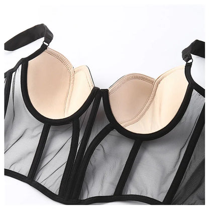 classic women's push-up transparent lingerie sexy shaper bra thin beauty back underwear