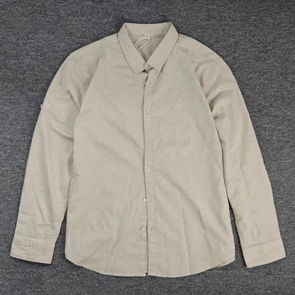 classic men long sleeve shirt in linen and cotton