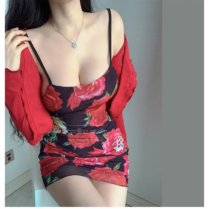 women short dress Sexy Slim Strap Dress Elegant Red Fashion